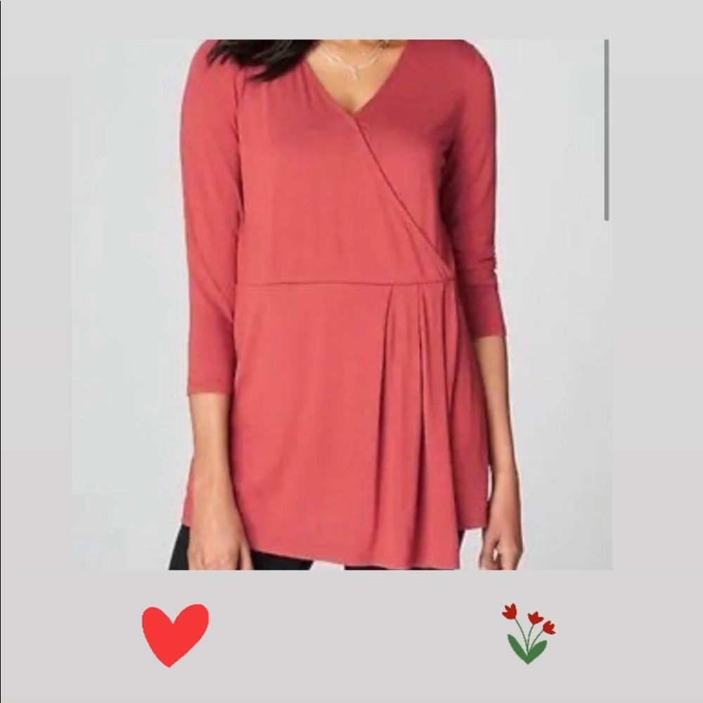 j.jill wrap blouse in salmon/red 🌹